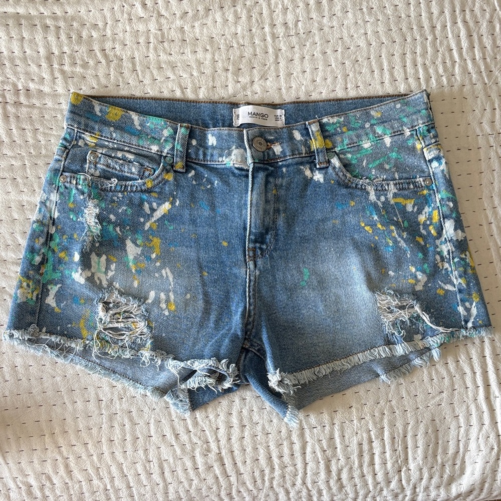 Mango Artistic Blue Jean Shorts